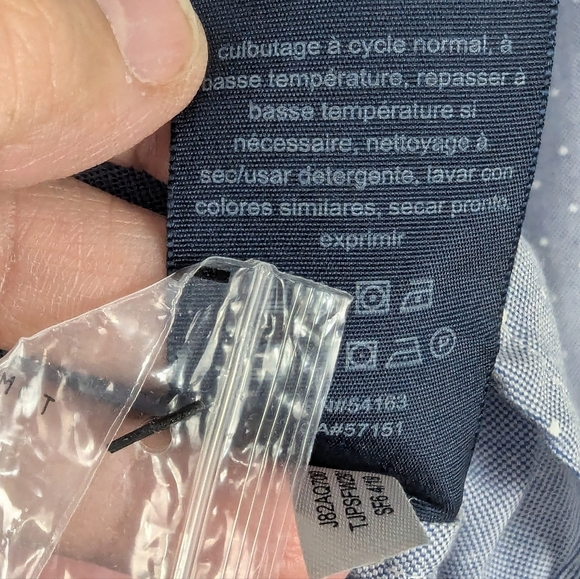 Tommy Hilfiger XL Button Down Shirt Blue With White Polka Dots Pristine - Picture 7 of 12